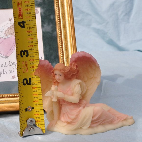 lot of 2 angels one figurine and a framed picture (H77) - Picture 2 of 12